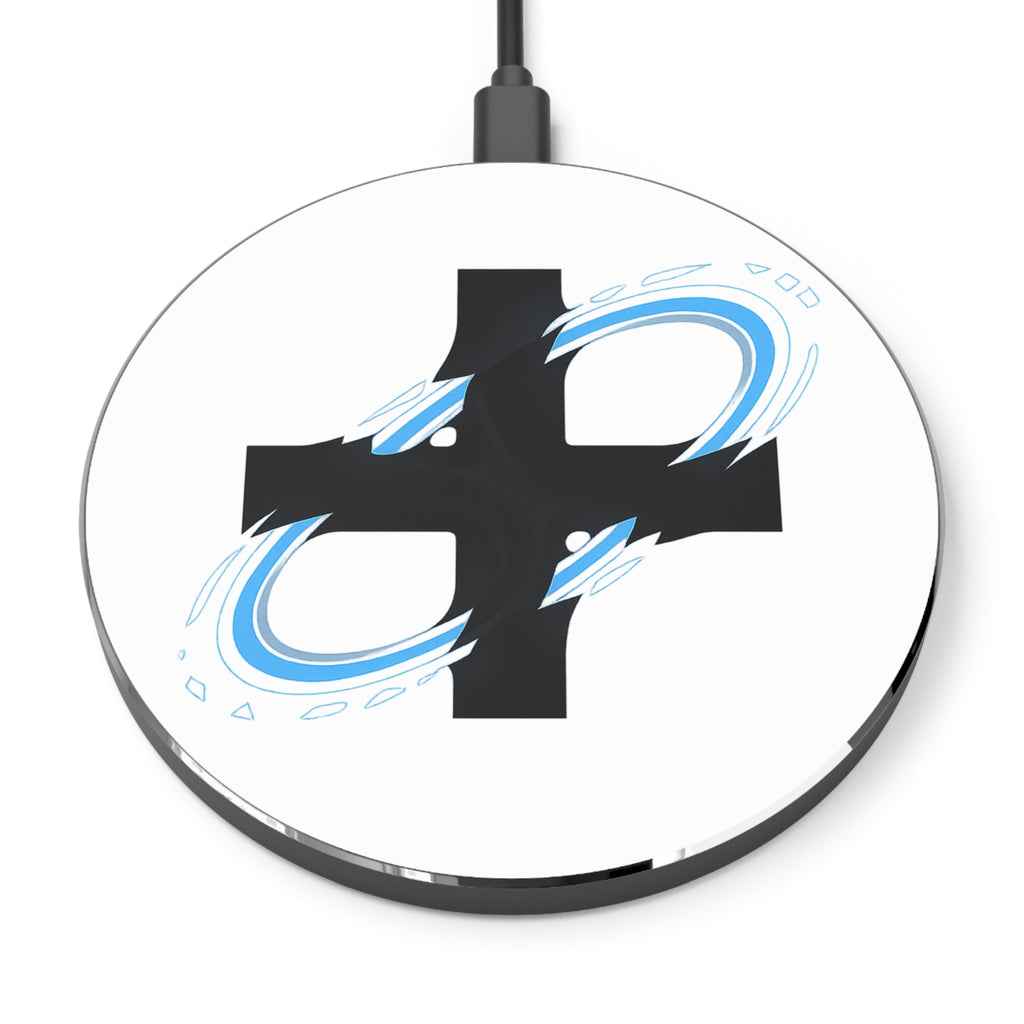 Wireless Charger — Blue Swirl Cross Fast Wireless Charging Pad