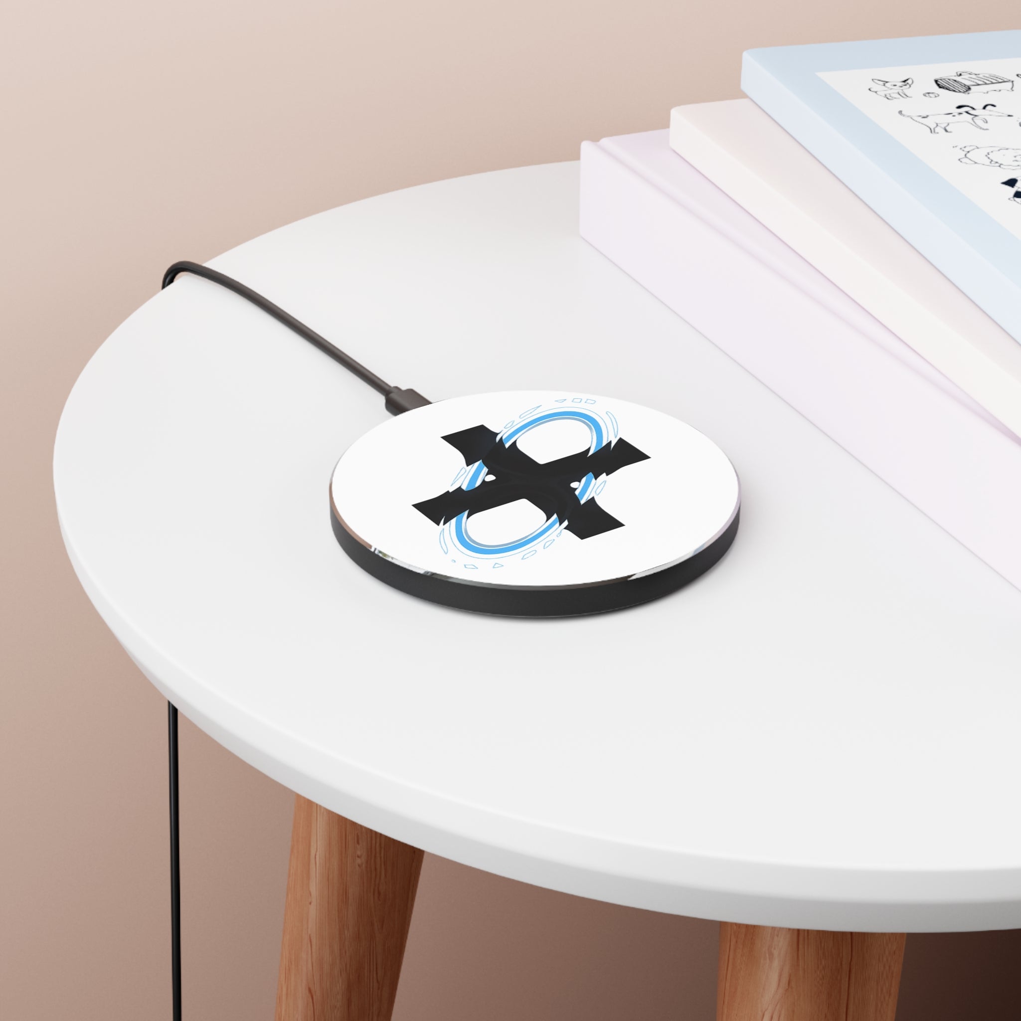 Wireless Charger — Blue Swirl Cross Fast Wireless Charging Pad